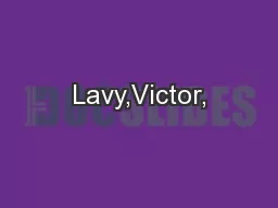 Lavy,Victor,