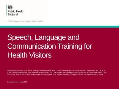 Speech, Language and Communication Training for Health Visitors