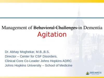 Management of  Behavioral Challenges