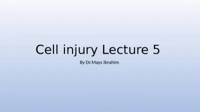 C ell injury  Lecture 5