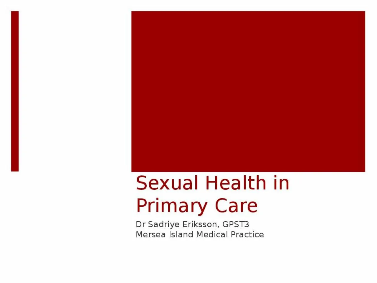 PPT-Sexual Health in Primary Care