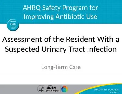 Assessment of the Resident With a Suspected Urinary Tract Infection