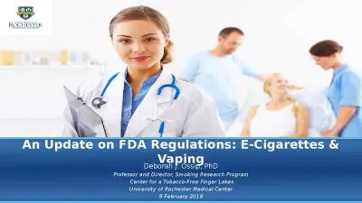 An Update on FDA Regulations: E-Cigarettes &