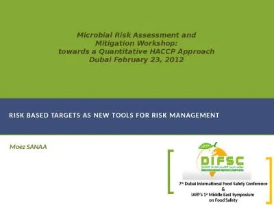 Moez SANAA Risk based targets as new tools for risk management