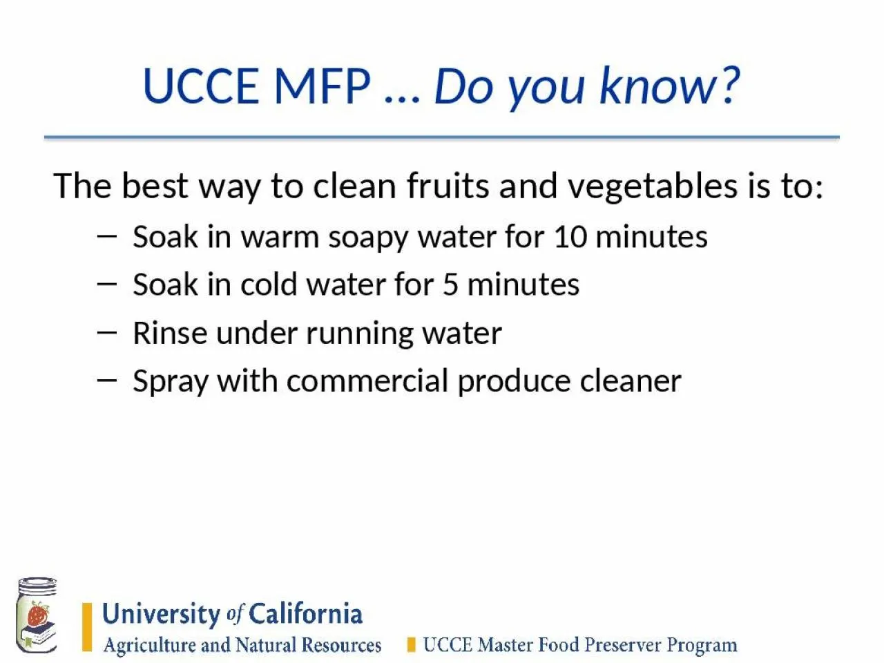 PPT-UCCE MFP … Do you know?