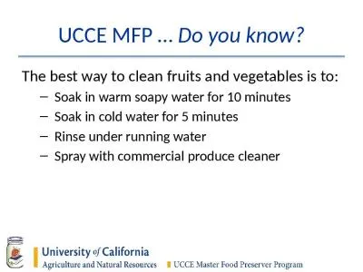 UCCE MFP …  Do you know?