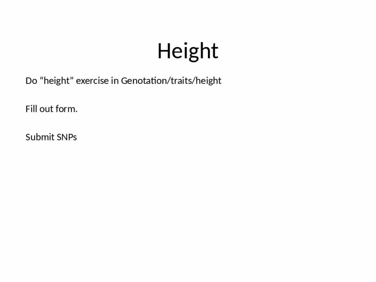 PPT-Height Do “height” exercise in