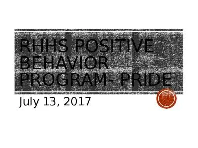 RHHS Positive Behavior  Program-