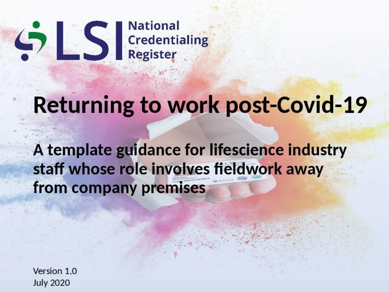 PPT-Returning to work post-Covid-19