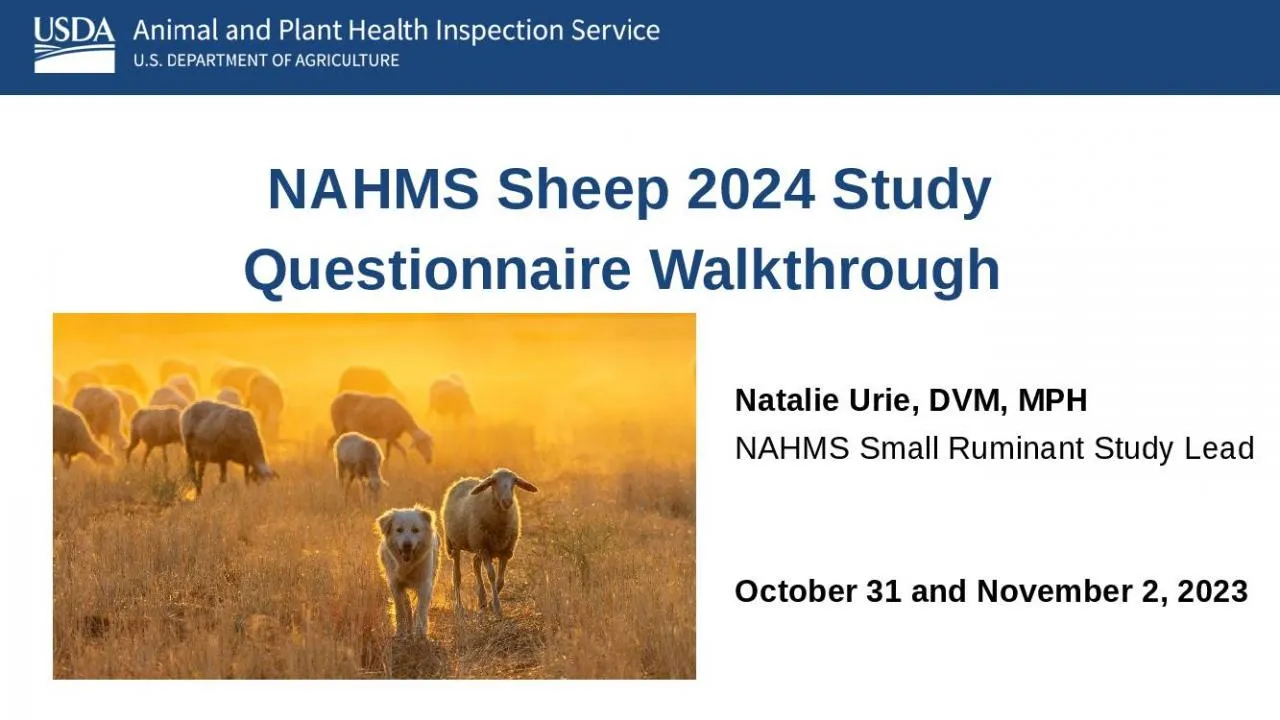 PPT-NAHMS Sheep 2024 Study Questionnaire Walkthrough