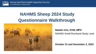 NAHMS Sheep 2024 Study Questionnaire Walkthrough