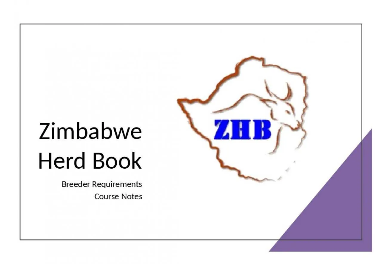 PPT-Zimbabwe Herd Book Breeder Requirements