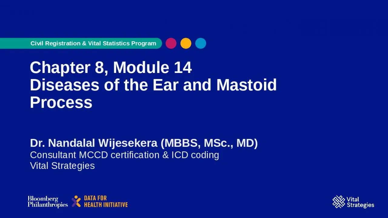 PPT-Chapter 8, Module 14 Diseases of the Ear and Mastoid Process