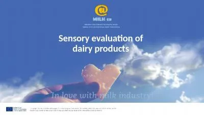 Sensory evaluation of dairy products