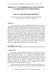 P. V. Van Puyvelde and P. Moldenaers, Rheology Reviews 2005,  pp 101 -