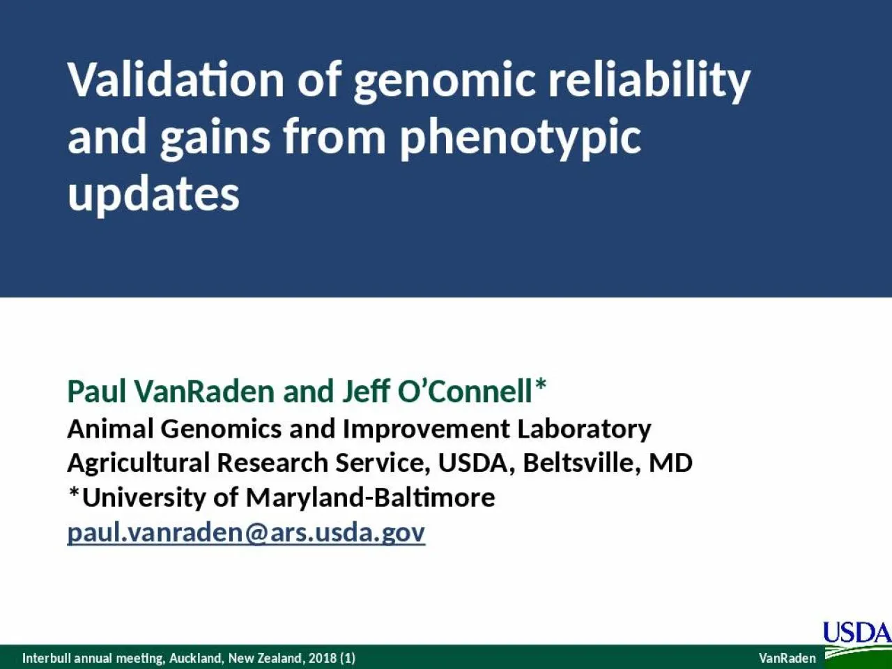 PPT-Validation of genomic reliability and gains from phenotypic updates