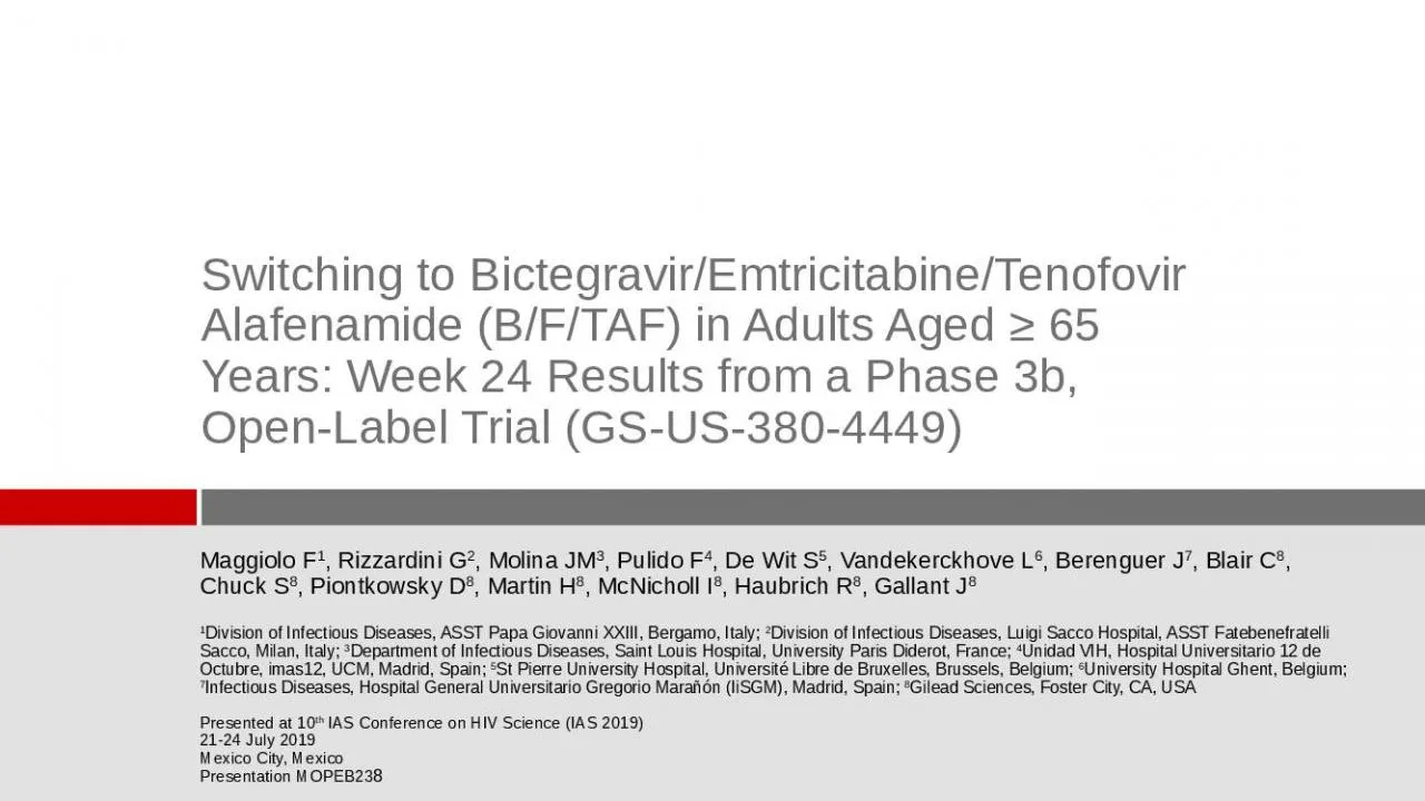 PPT-Switching to Bictegravir