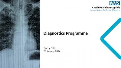 Diagnostics Programme   Tracey Cole