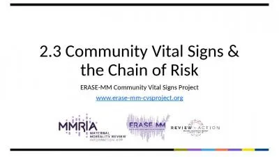 2.3 Community Vital Signs & the Chain of Risk