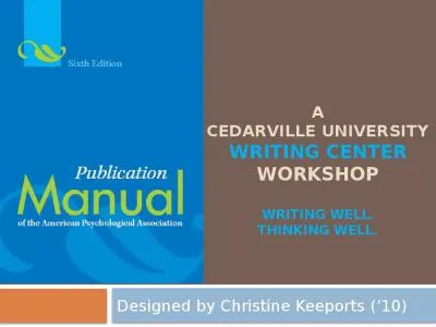 A CEDARVILLE University WRITING CENTER