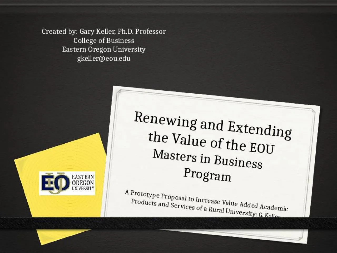 PPT-Renewing and Extending the Value of the