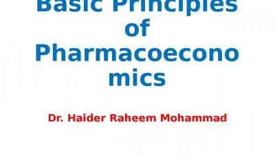 Basic Principles of Pharmacoeconomics