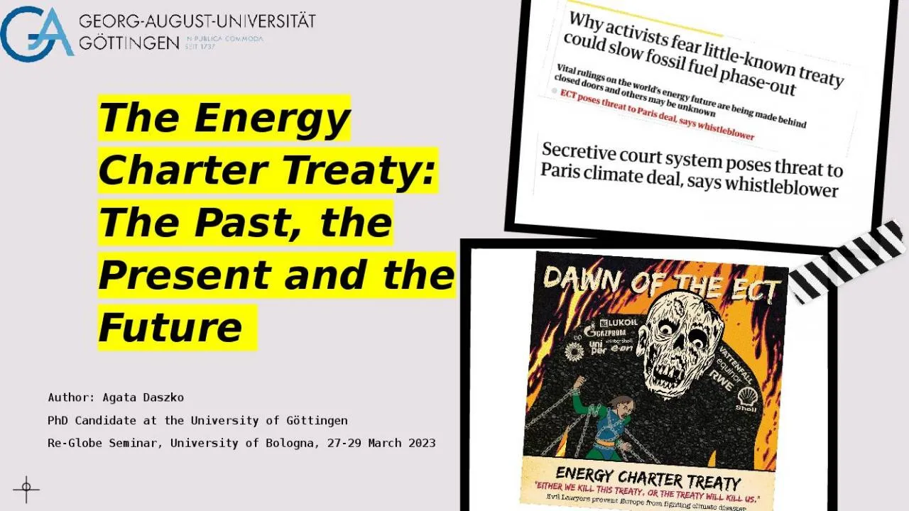 PPT-The Energy Charter Treaty: The Past, the Present and the Future