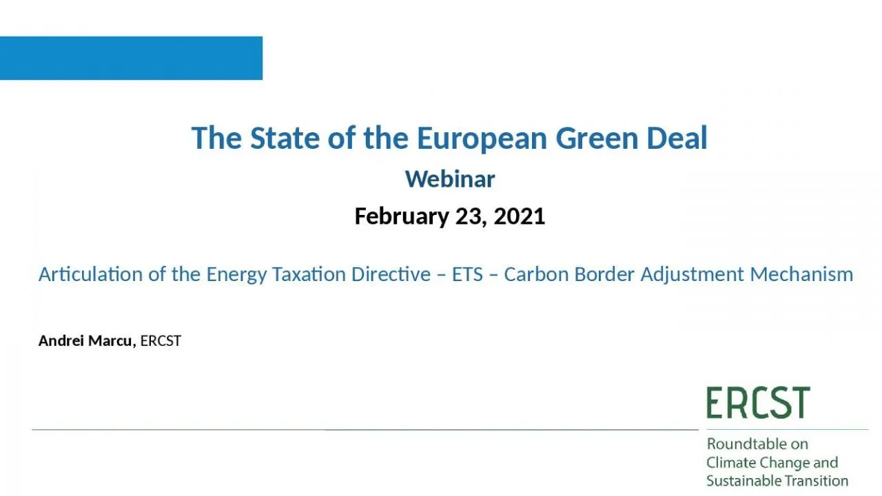 PPT-Andrei Marcu, ERCST The State of the European Green Deal