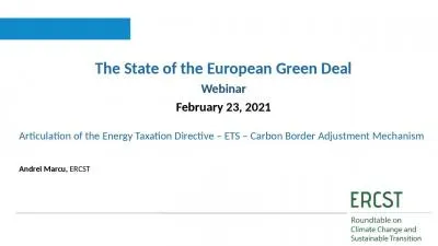 Andrei Marcu,  ERCST The State of the European Green Deal