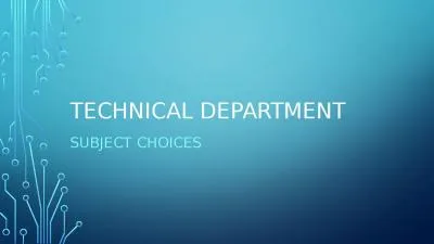 Technical department  Subject