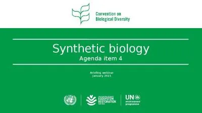 Synthetic biology Agenda item 4