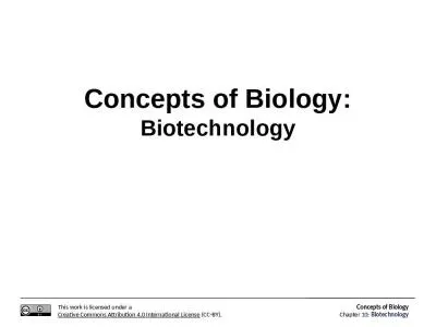 Concepts of Biology: Biotechnology