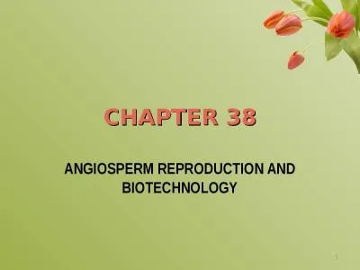 CHAPTER 38 ANGIOSPERM REPRODUCTION AND BIOTECHNOLOGY