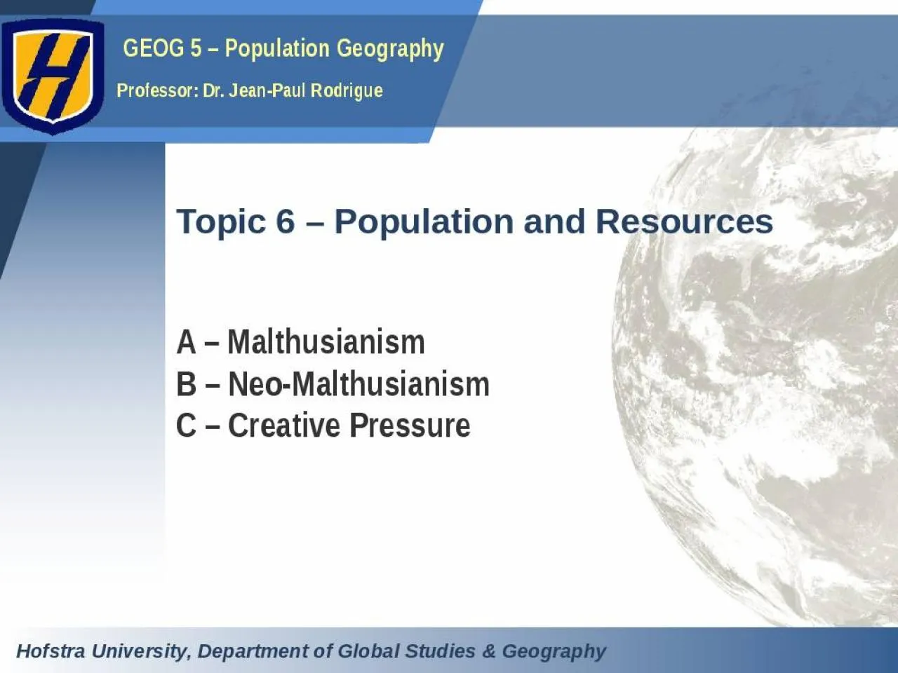 PPT-Topic 6 – Population and Resources