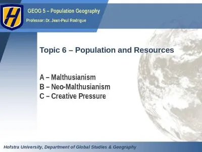 Topic 6 – Population and Resources