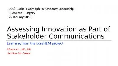 Assessing Innovation as Part of Stakeholder Communications