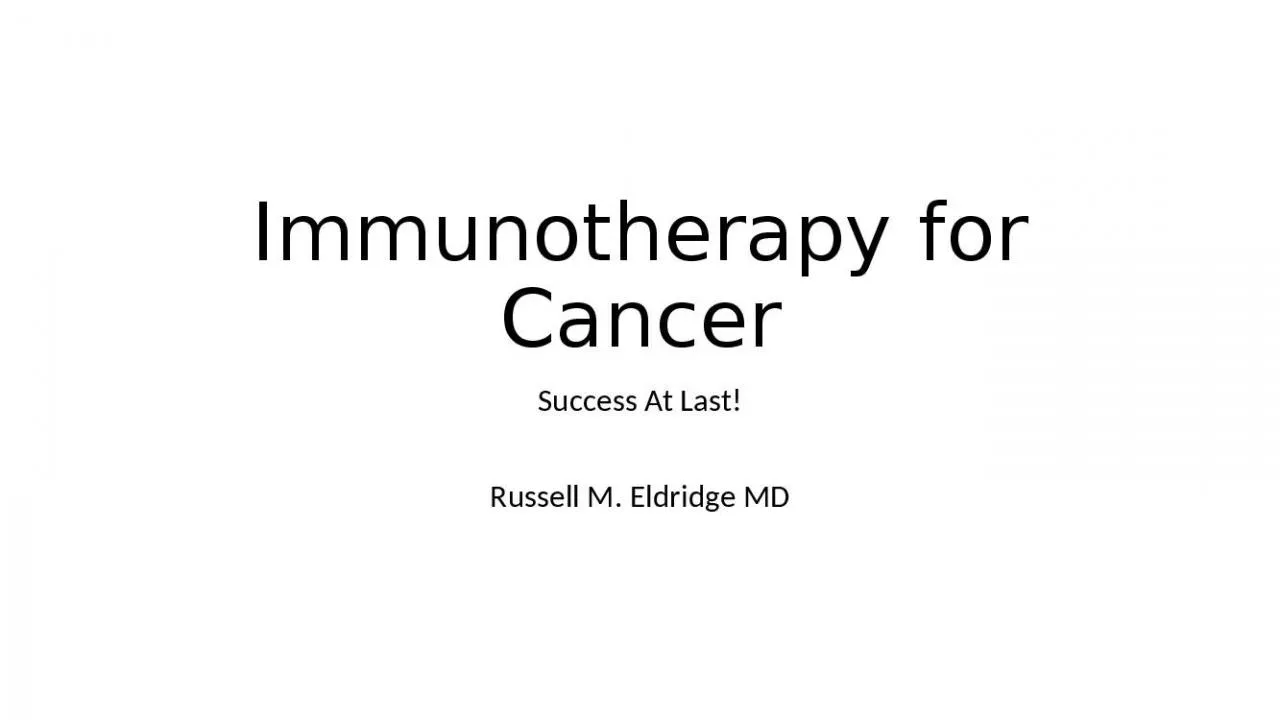 PPT-Immunotherapy for Cancer