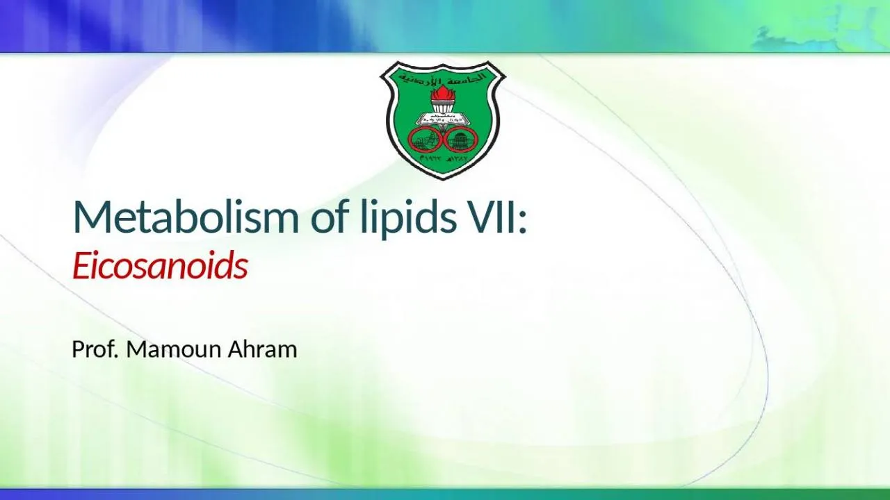 PPT-Metabolism of lipids VII: