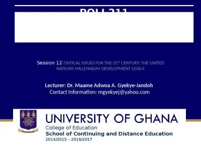 POLI 211 Introduction to Development Studies