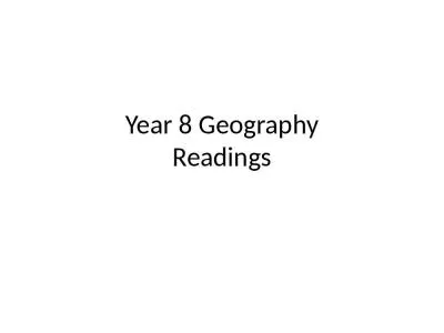 Year 8 Geography Readings