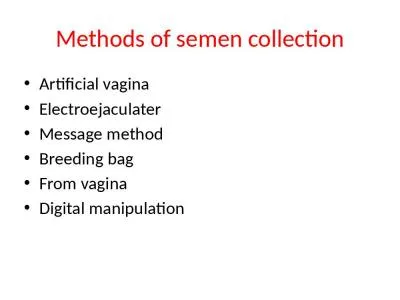 Methods of semen collection