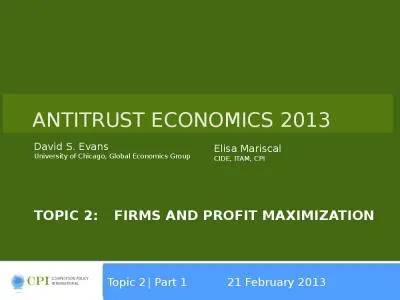 Topic 2:	firms and profit maximization