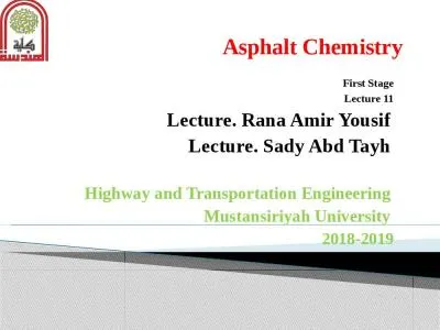 Asphalt Chemistry First