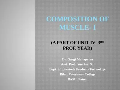 Composition of muscle- I