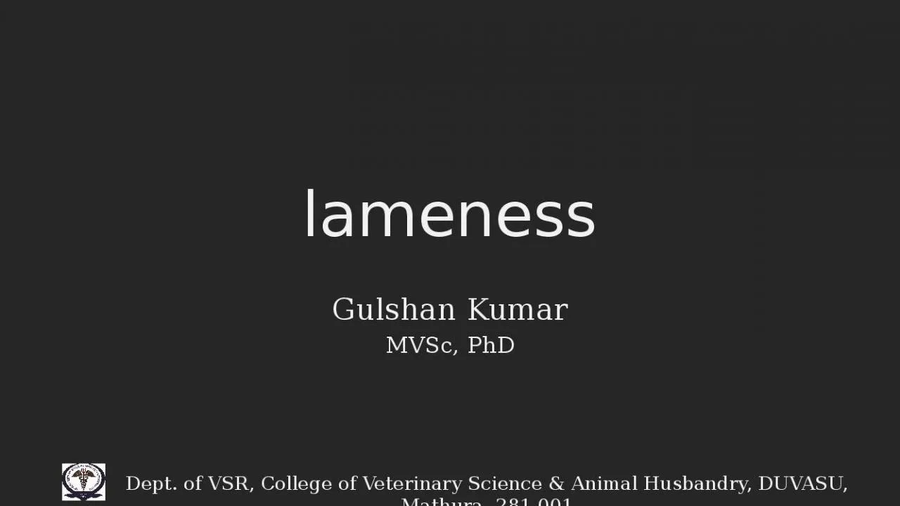 PPT-lameness Gulshan Kumar MVSc