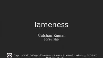 lameness Gulshan  Kumar MVSc