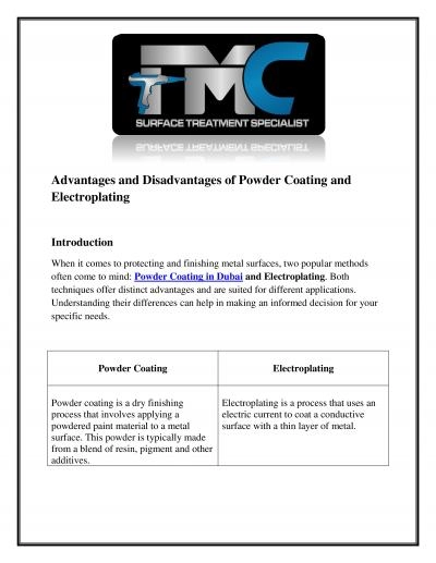 Advantages and Disadvantages of Powder Coating and Electroplating