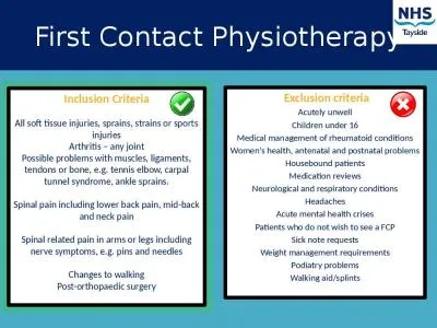 First Contact Physiotherapy