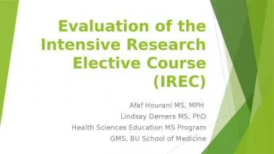 Evaluation of the Intensive Research Elective Course (IREC)