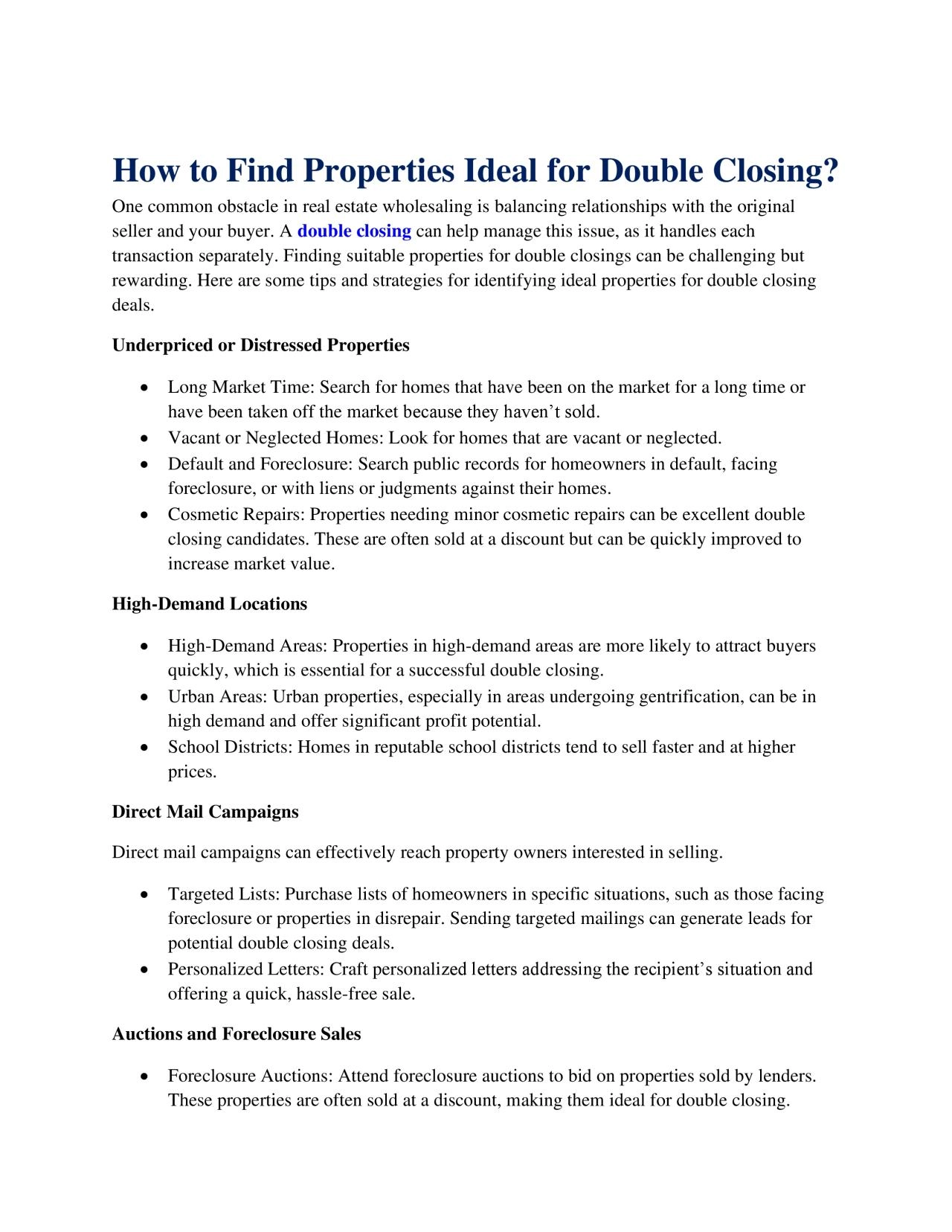 PDF-How to Find Properties Ideal for Double Closing?